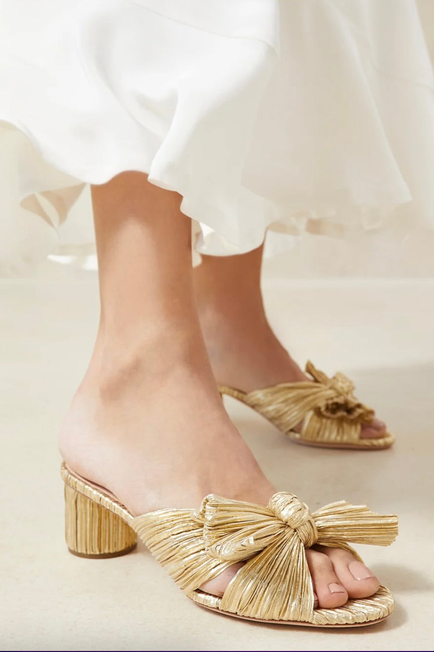 EMILIA PLEATED BOW HEEL