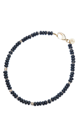 GUMDROP BEADED NECKLACE- OBSIDIAN