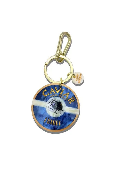 HAND PAINTED CAVIAR BAG CHARM & KEYCHAIN