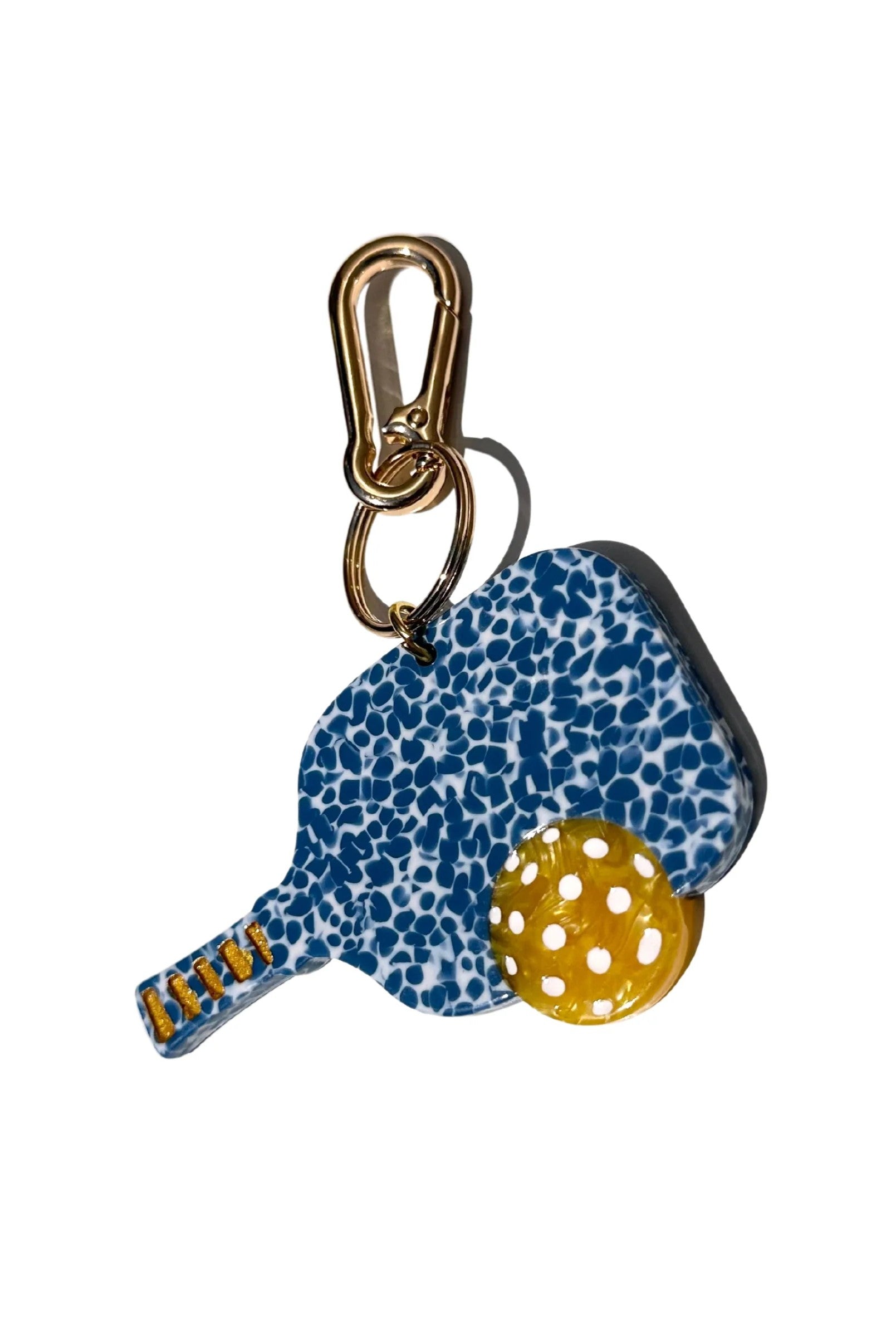 HAND PAINTED PICKLEBALL BAG CHARM & KEYCHAIN