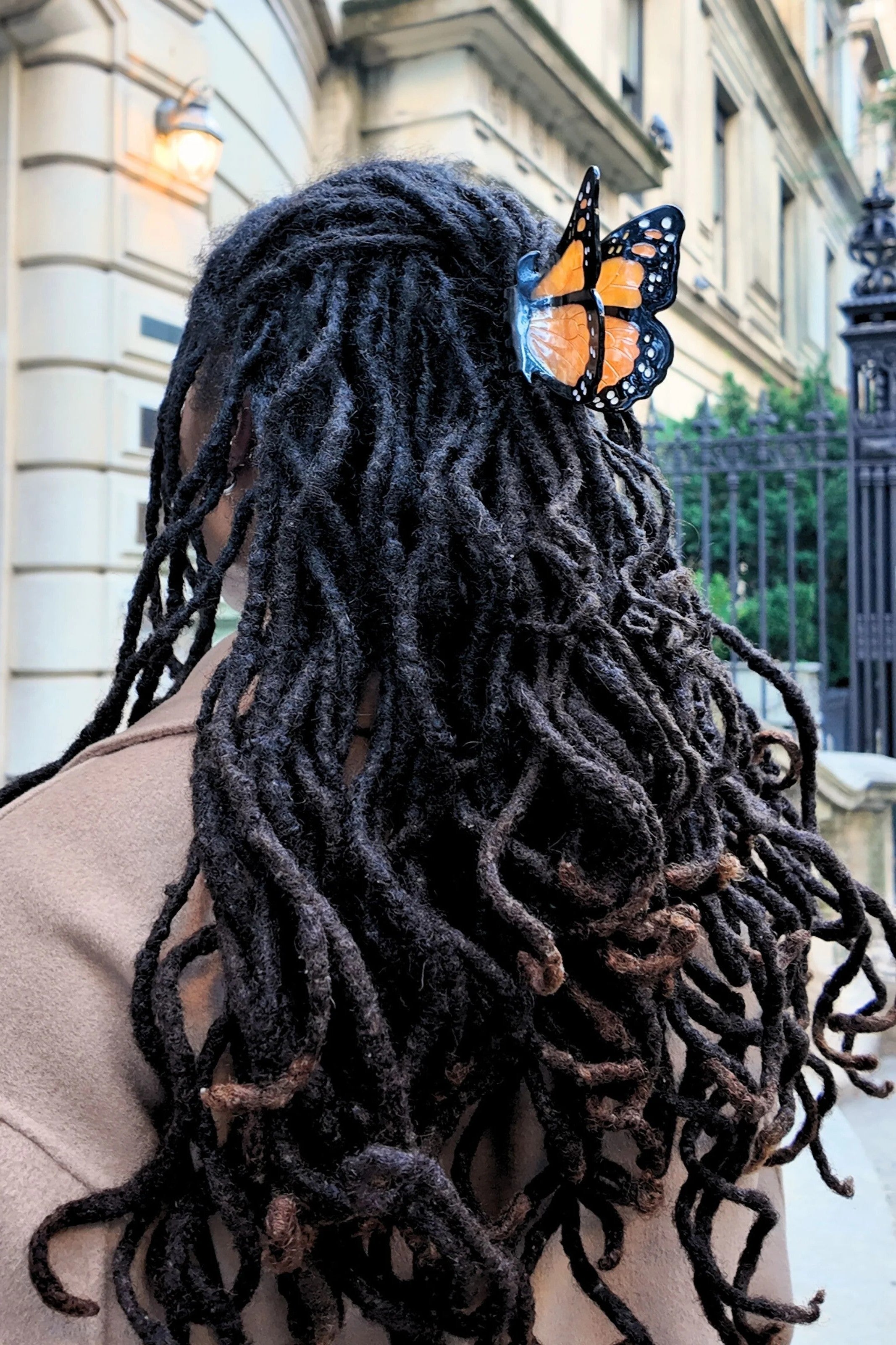 HAND PAINTED ORANGE MONARCH BUTTERFLY HAIR CLIP