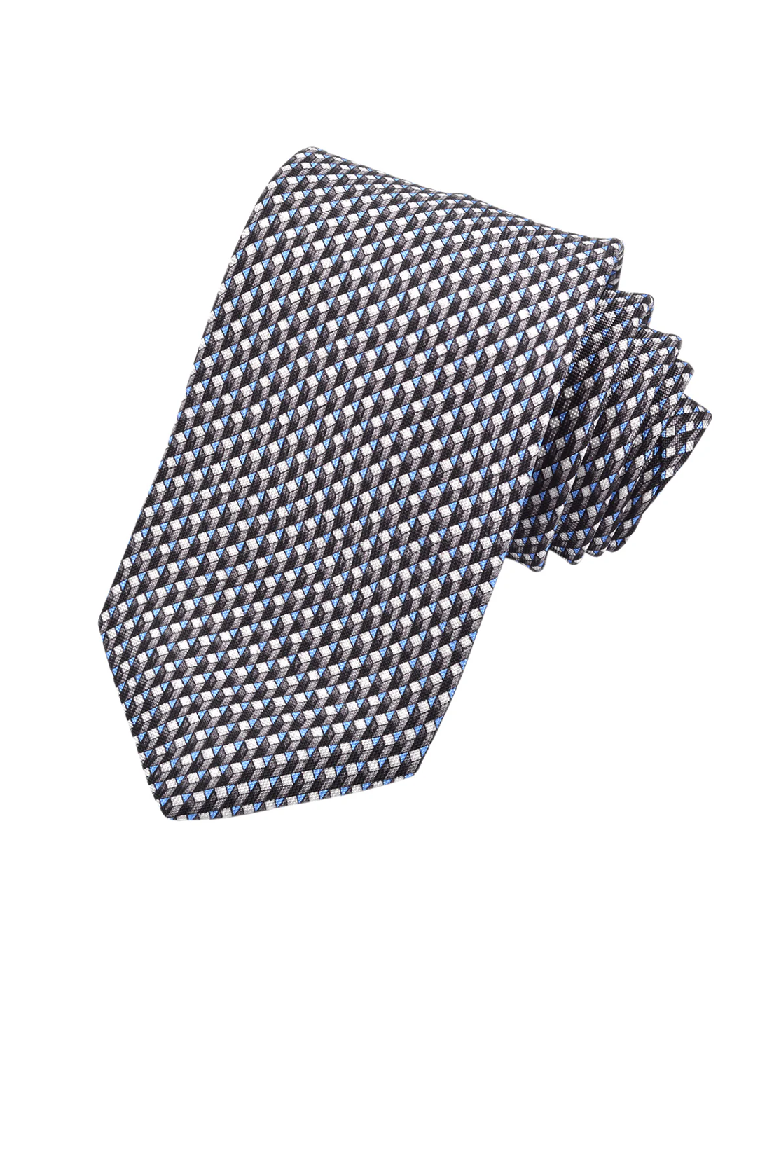 ITALIAN SILK MICRO NEAT TIE BLACK OS