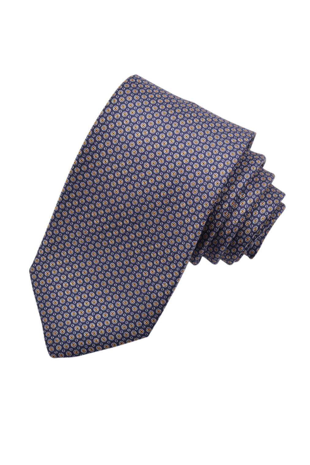 ITALIAN SILK MICRO DOT TIE NAVY OS