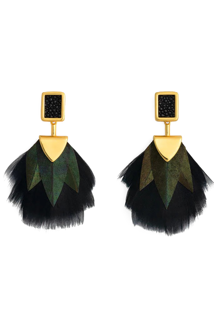 ELISE BEZEL DROP EARRINGS