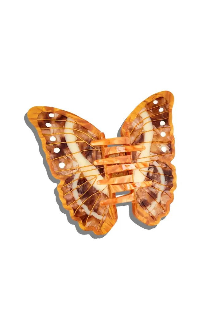 HAND PAINTED BROWN MORPHO BUTTERFLY HAIR CLIP
