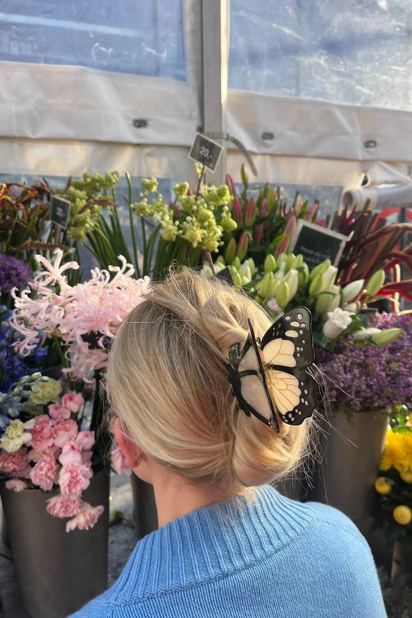 HAND PAINTED WHITE MONARCH BUTTERFLY HAIR CLIP