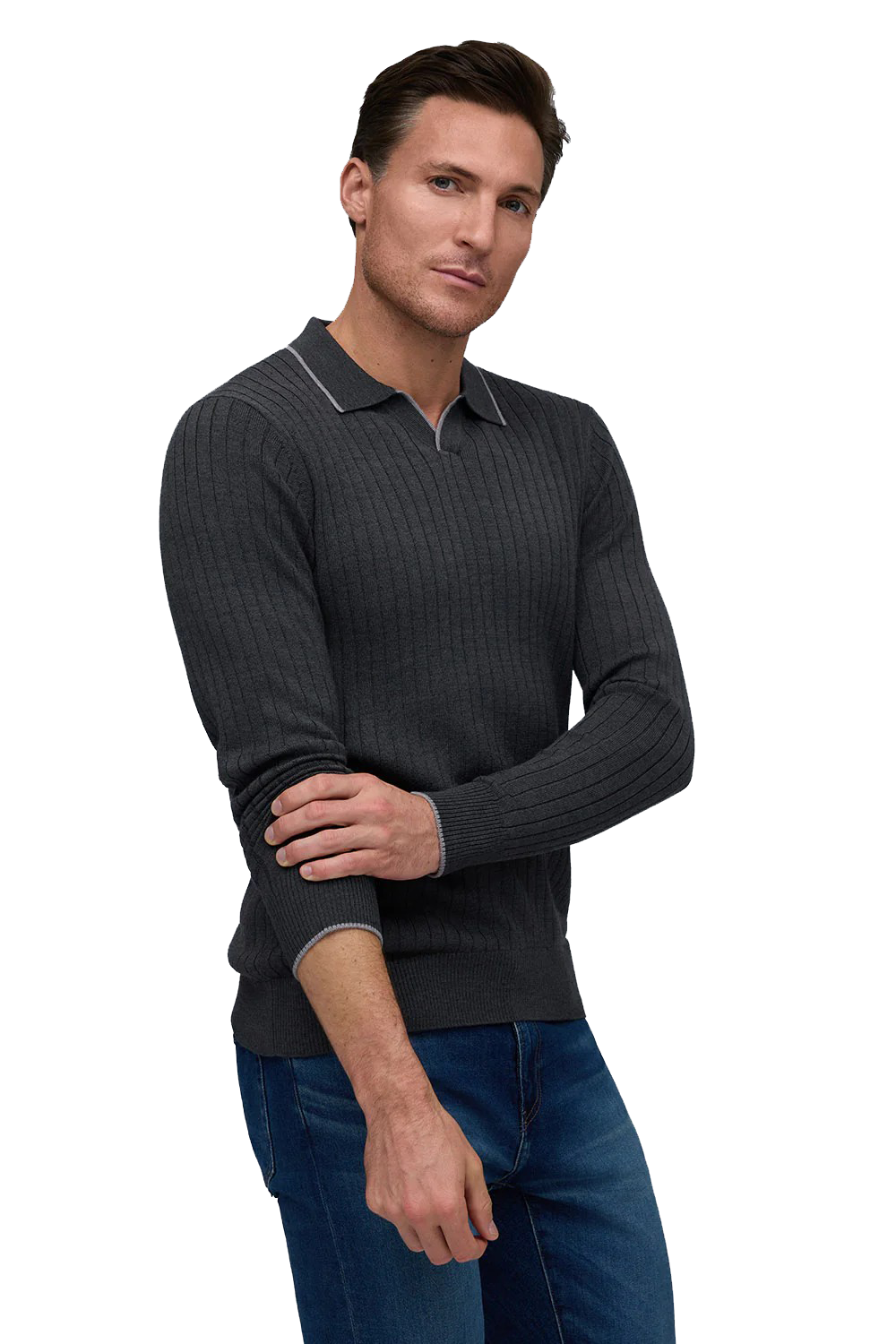 DROP NEEDLE JOHNNY COLLAR SWEATER