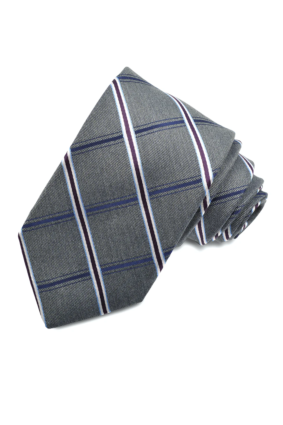 ITAIAN SILK WOVEN JAQUARD TIE GREY OS