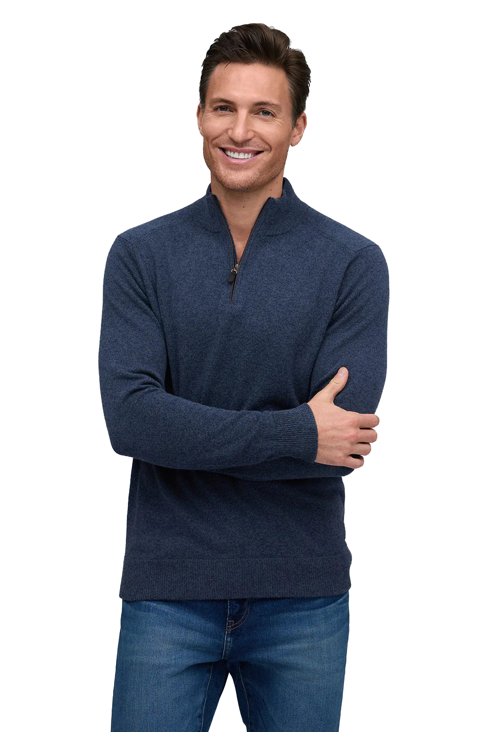 CASHMERE ZIP MOCK