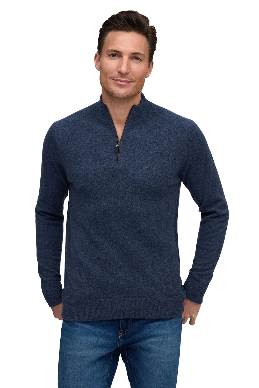 CASHMERE ZIP MOCK