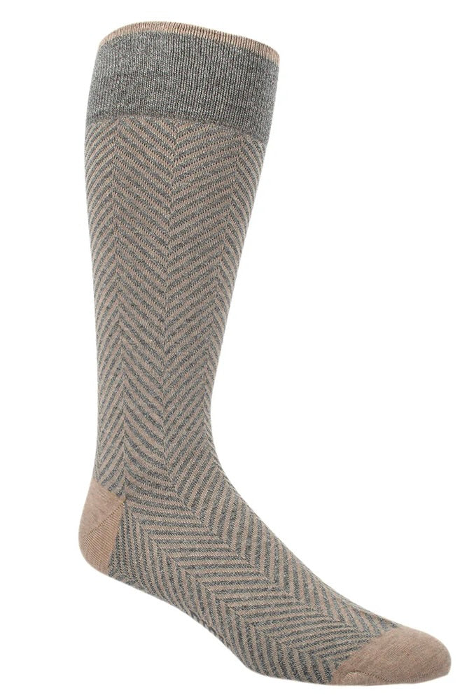 CHEVRON SOCK OATMEAL OS