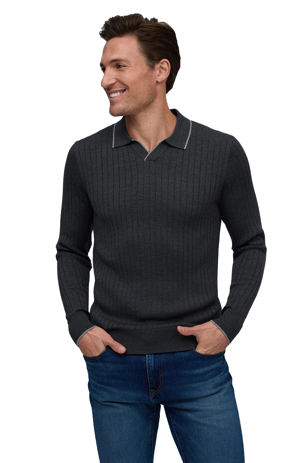 DROP NEEDLE JOHNNY COLLAR SWEATER