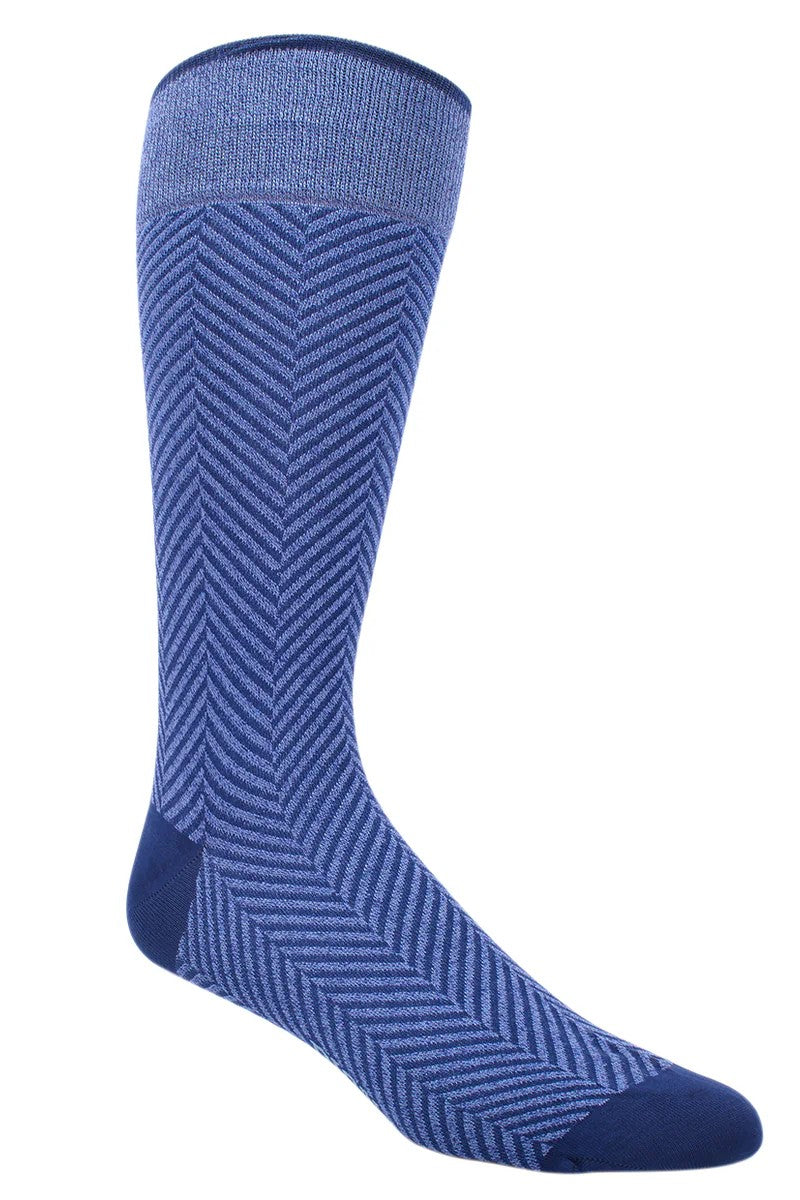 CHEVRON SOCK INDIGO OS