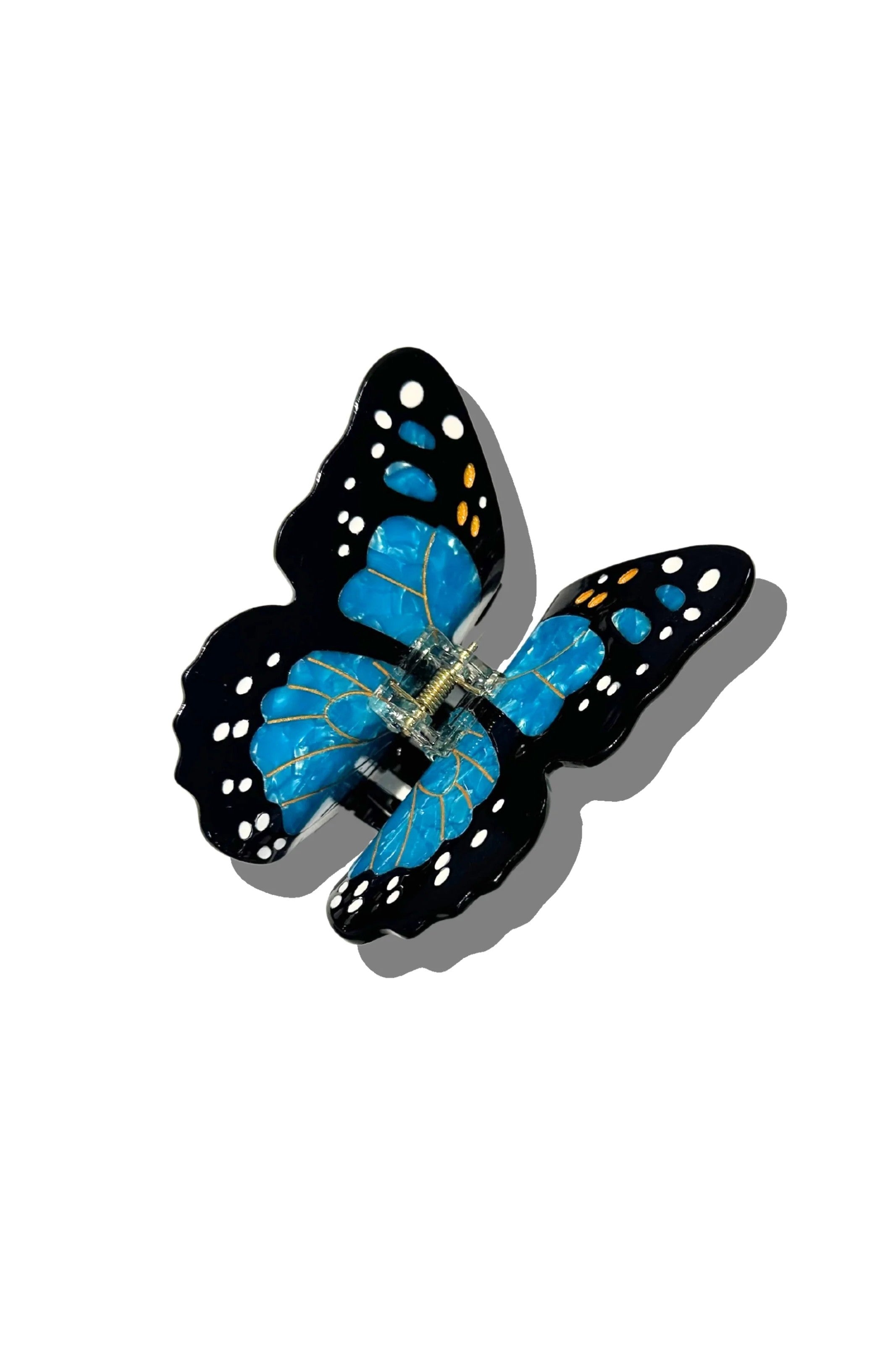 HAND PAINTED BLUE MONARCH BUTTERFLY HAIR CLIP