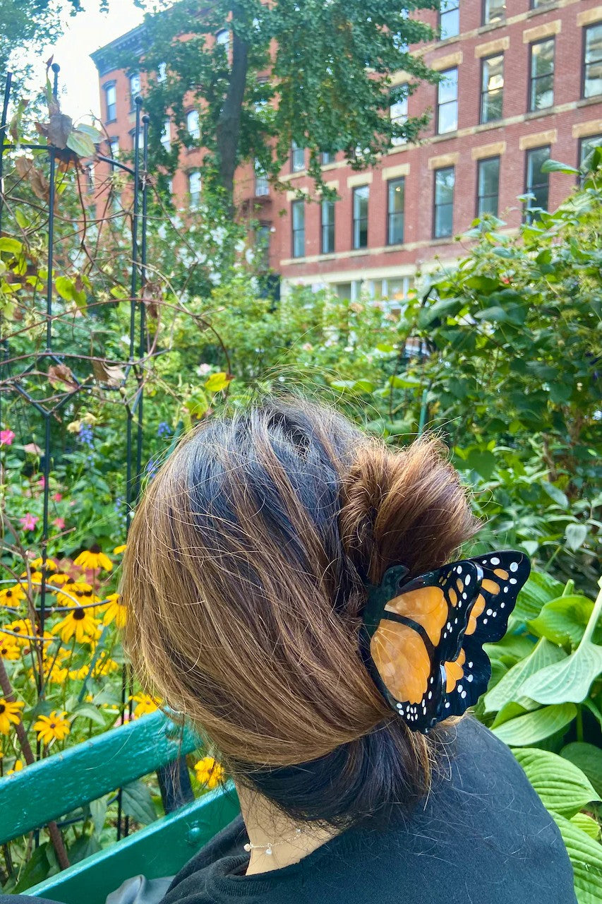 HAND PAINTED ORANGE MONARCH BUTTERFLY HAIR CLIP