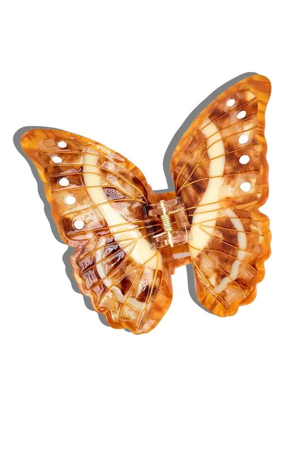 HAND PAINTED BROWN MORPHO BUTTERFLY HAIR CLIP