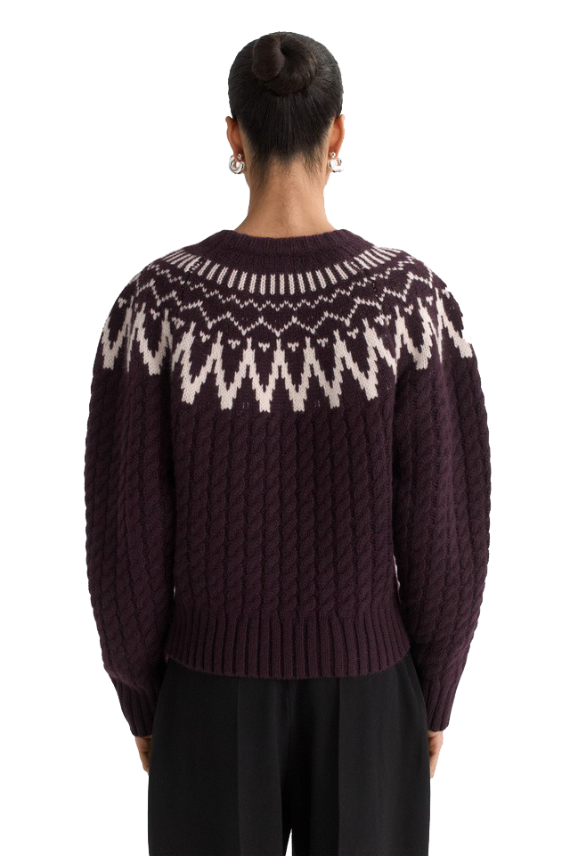 FAIR ISLE CABLE KNIT SWEATER