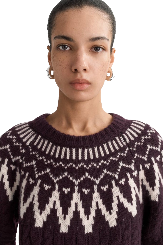 FAIR ISLE CABLE KNIT SWEATER
