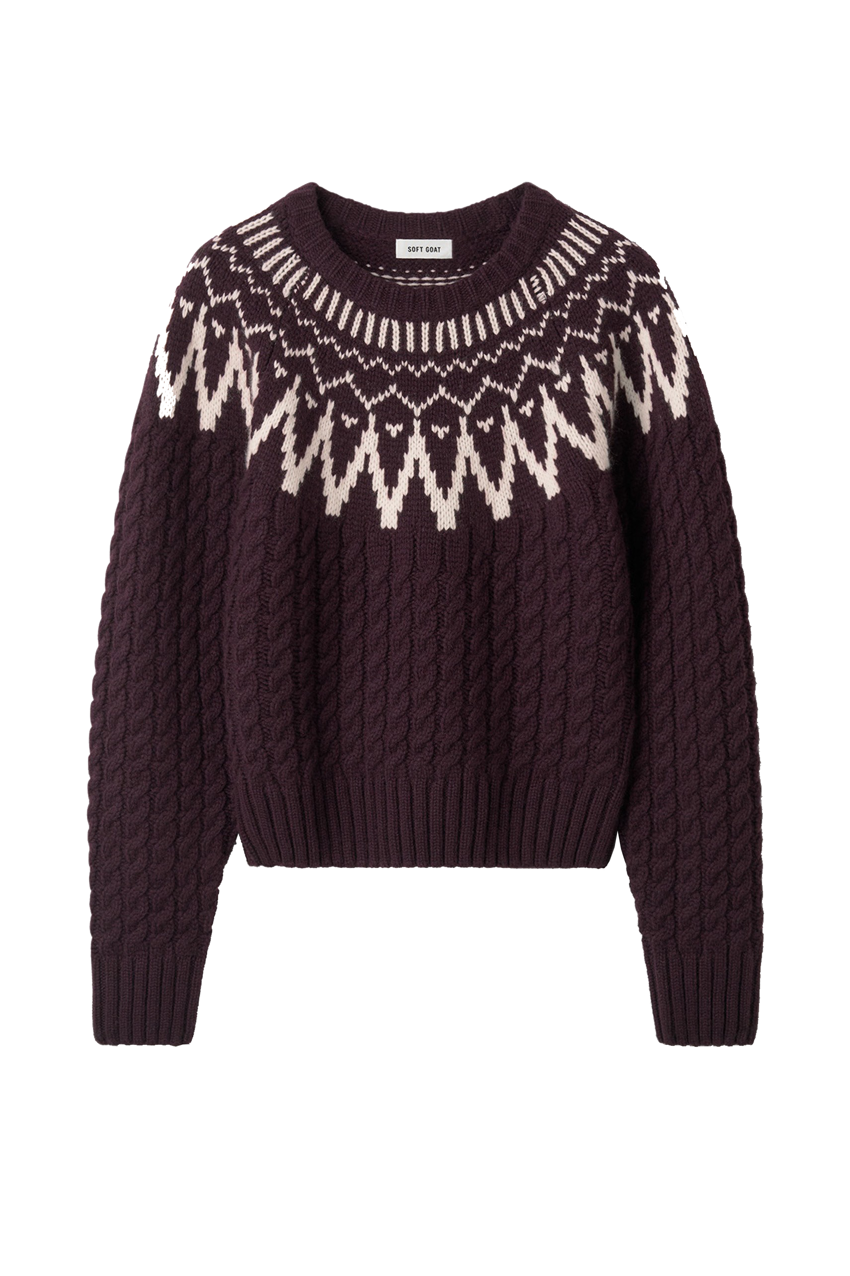 FAIR ISLE CABLE KNIT SWEATER