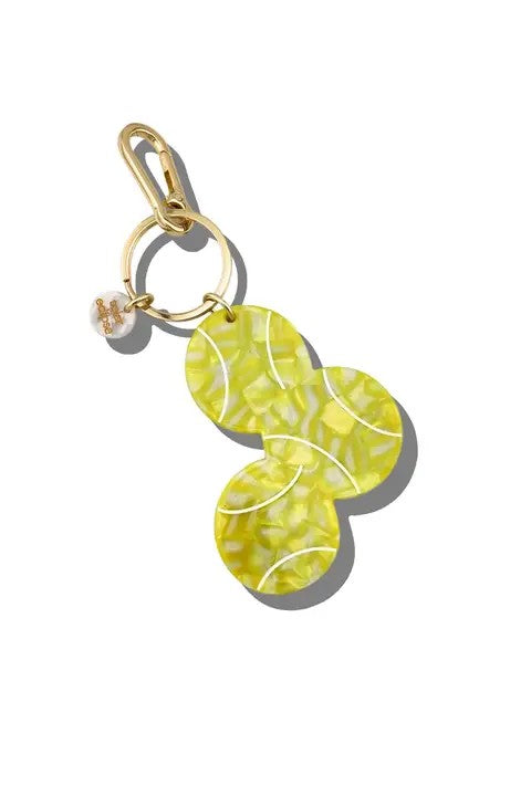 HAND PAINTED TENNIS BALL BAG CHARM & KEYCHAIN