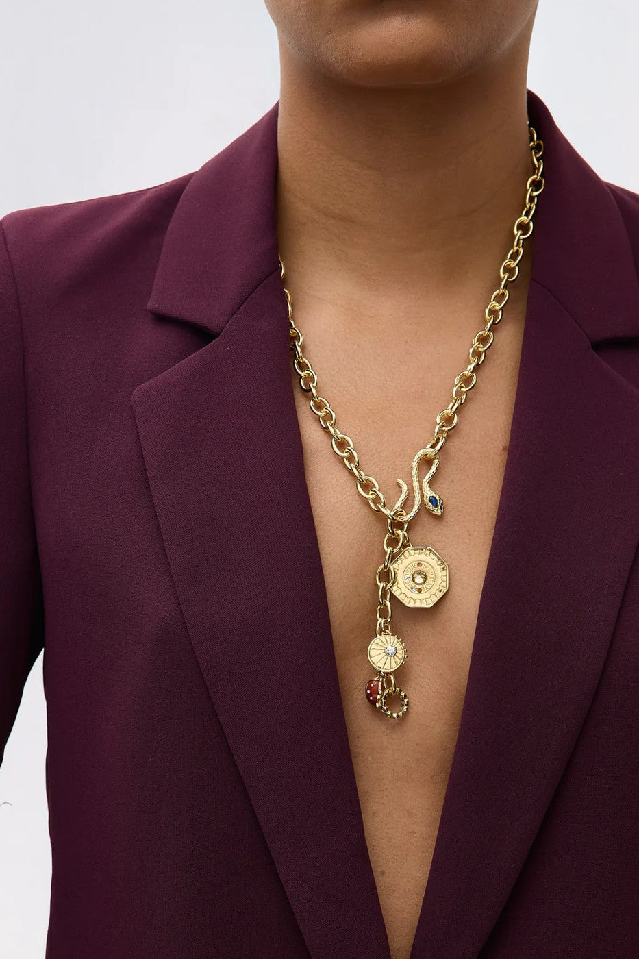 KYRA CHARM NECKLACE- GLD MULTI