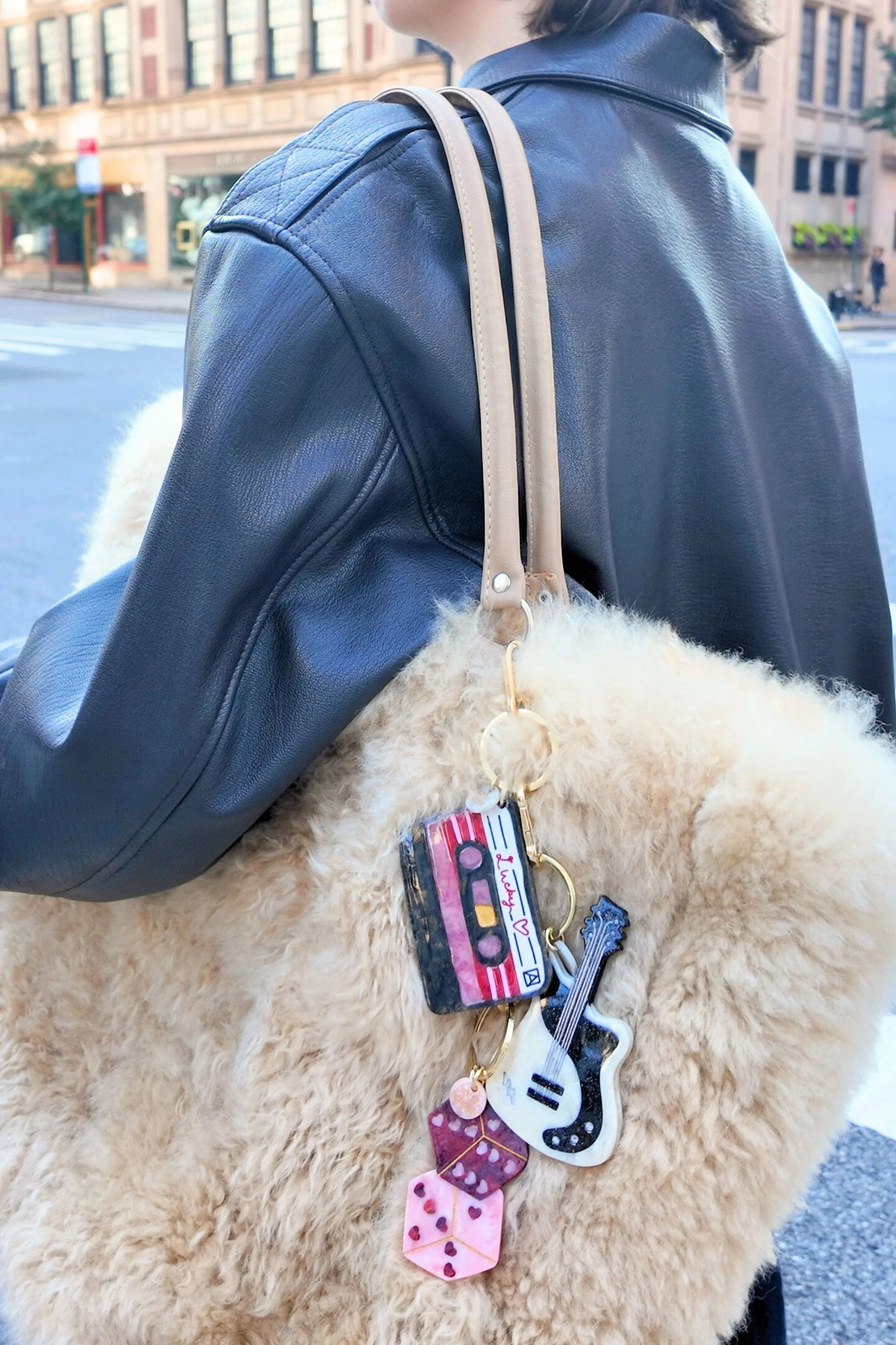 HAND PAINTED LUCKY DICE BAG CHARM & KEYCHAIN