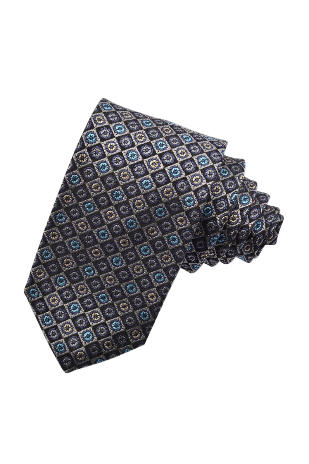 JACQUARD FLORAL MEDALLION TIE MULTI OS