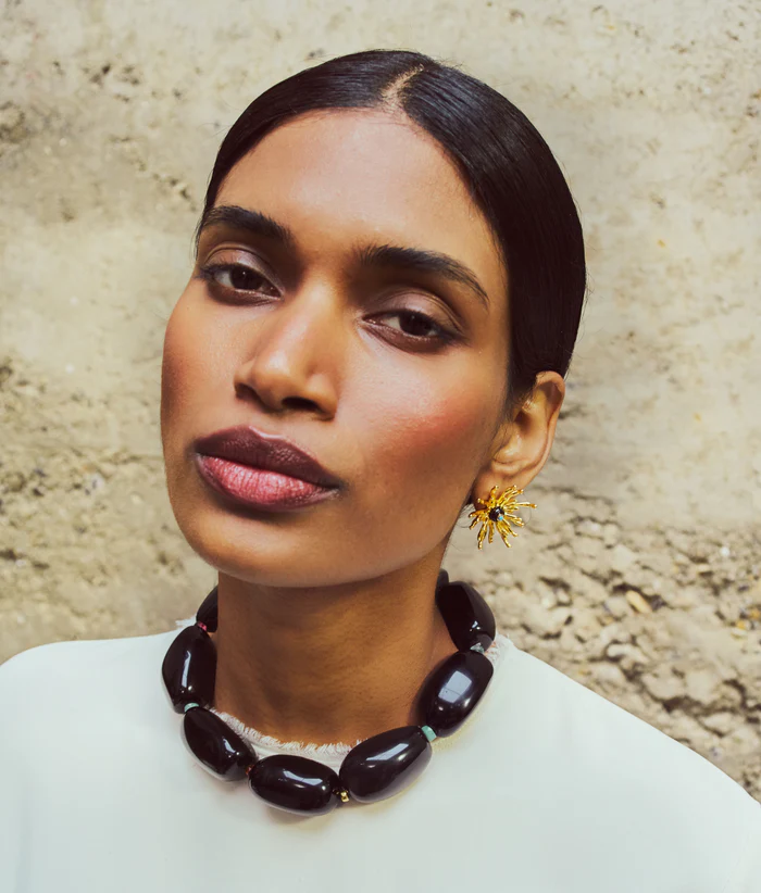 CACTUS FLOWER STUDS- GOLD