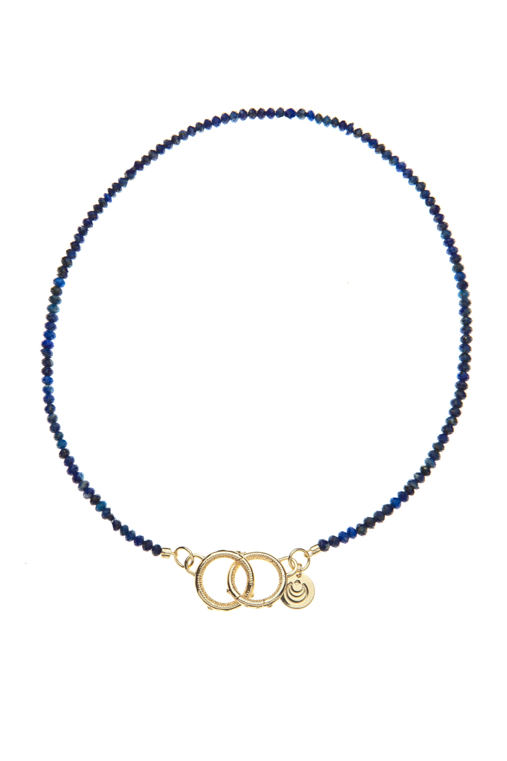 DIAMOND CUT LAPIS LARIAT BEADED NECKLACE