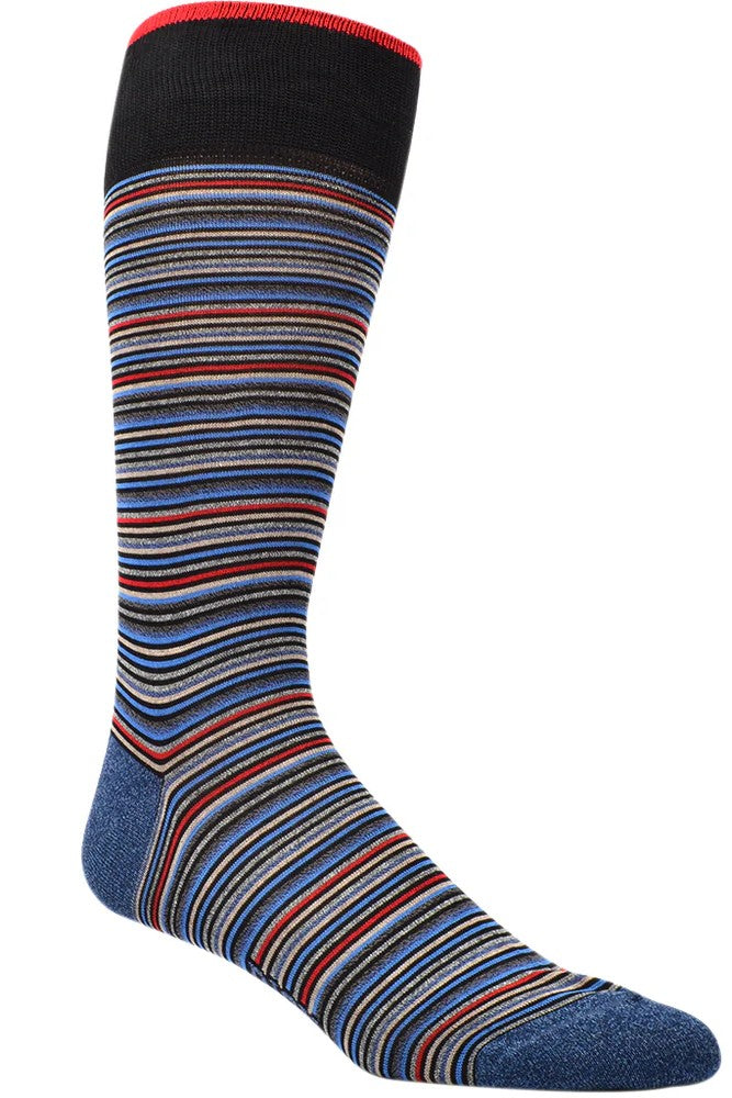 FINE MULTISTRIPE SOCKS BLACK (OS)