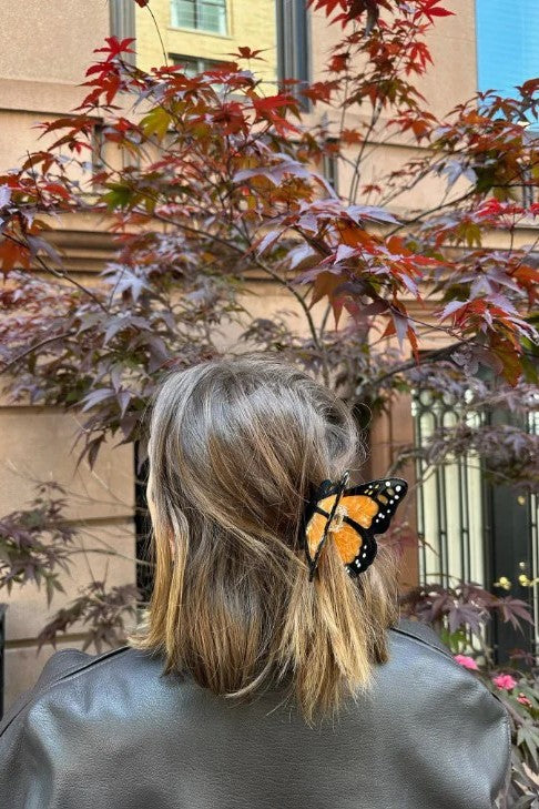 HAND PAINTED ORANGE MONARCH BUTTERFLY HAIR CLIP