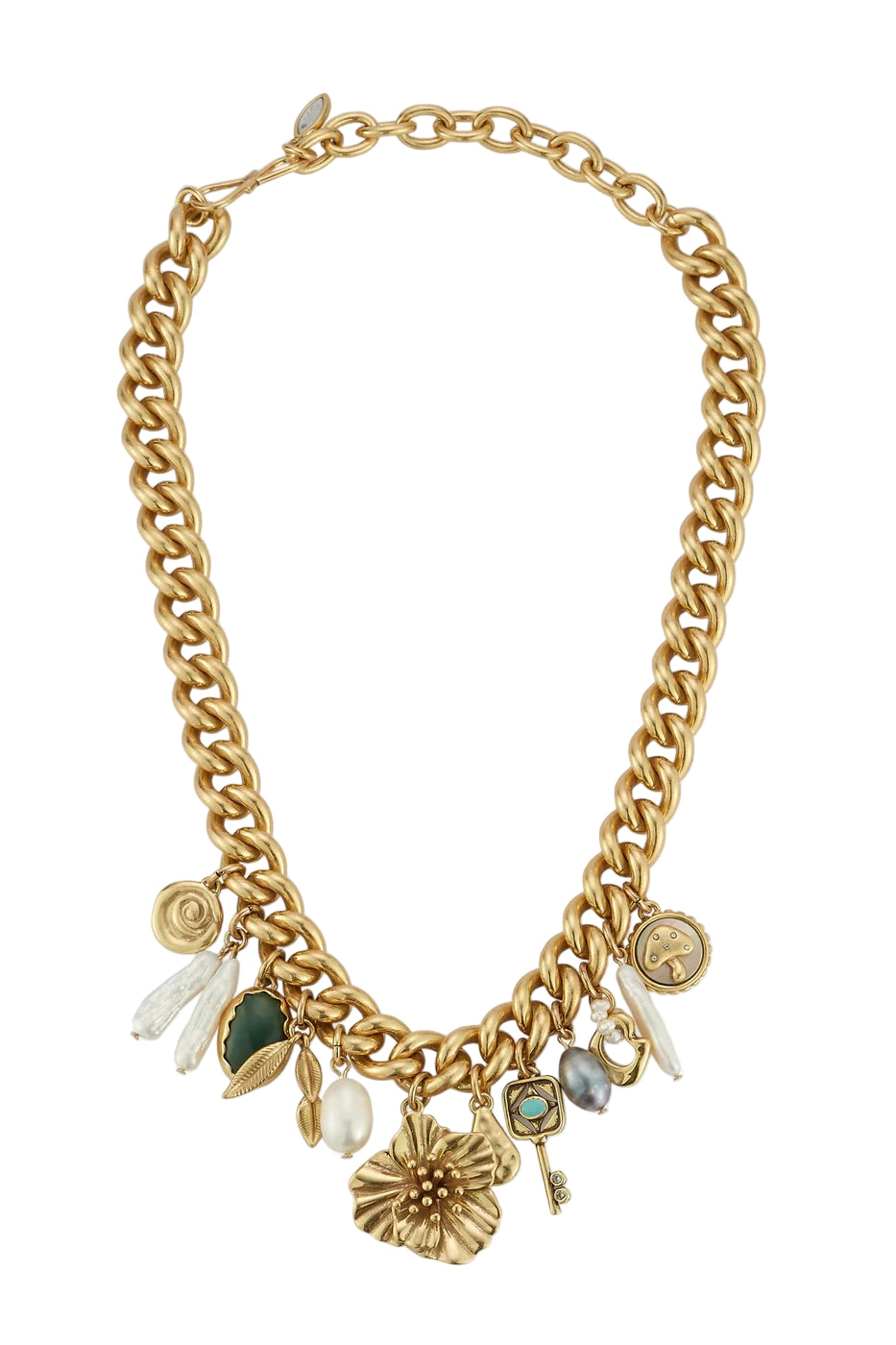 GAIA CHARM NECKLACE- GLD/MULTI